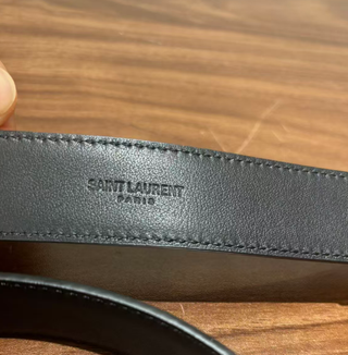 Cinturón YSL Mujer Negro Hebilla Dorada