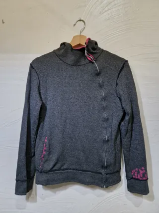 Sudadera Polar Gris y Rosa
