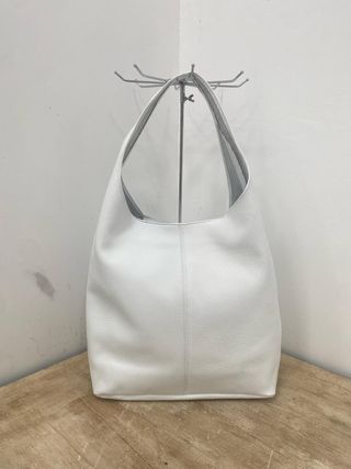 Bolso de piel auténtica blanco 1213
