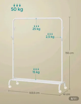 Perchero Burro Ropa Blanco