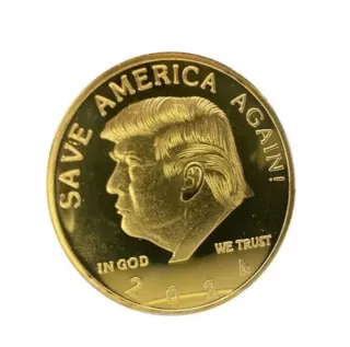 Moneda Donald Trump Chapada Oro 24K