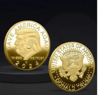 Moneda Donald Trump Chapada Oro 24K
