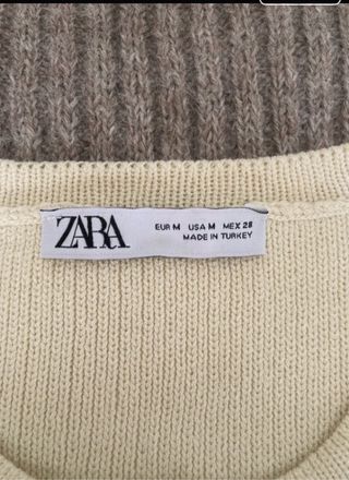 Chaqueta Zara Punto Beige Talla m10