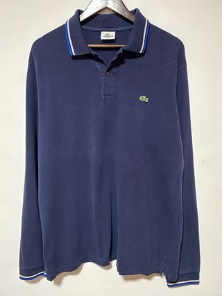 Polo Lacoste Manga Larga Azul Talla L