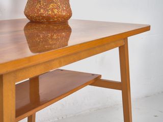 Mesa centro vintage madera terracota 60s