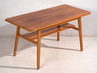 Mesa centro vintage madera terracota 60s