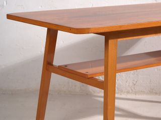 Mesa centro vintage madera terracota 60s