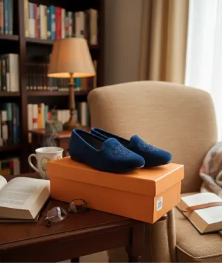 Ballerine blu in velluto