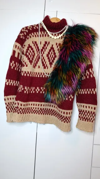 Jersey de lana tejido a mano