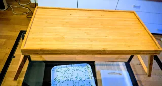 Mesa Bandeja Bambú Plegable