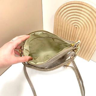 Bolso Piel Italiana Beige Mujer 1307