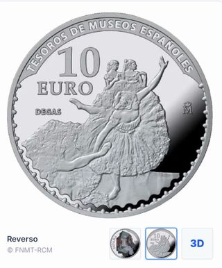 Moneda Plata 10€ Juan Gris & Degas 2017 España