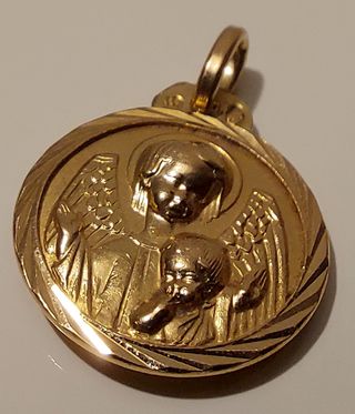 Colgante medalla Oro 18K peso 1,57gr de 1950 Niño