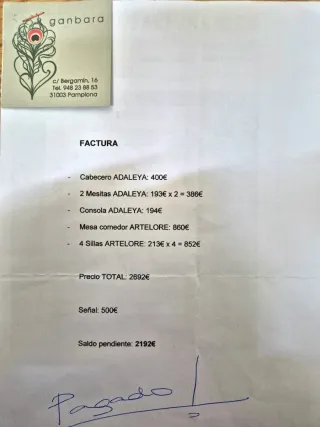 Mueble hogar Ganbara. Al 30% de su valor