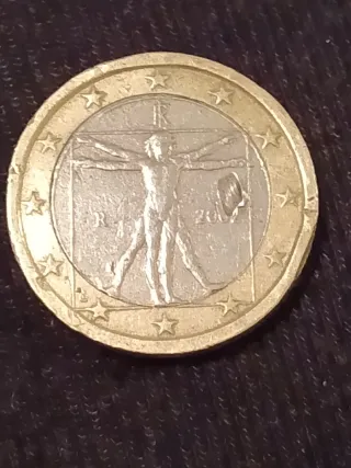 Moneda 1 Euro Italia 2002 Vitruvio