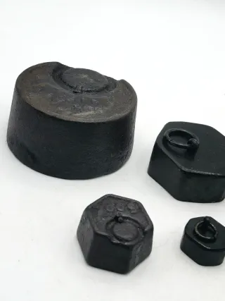 Conjunto de pesas de hierro para balanzas