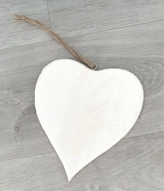 Corazón Decorativo Madera Blanco