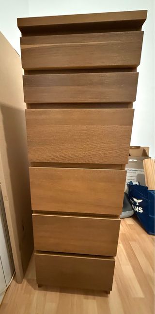 Cómoda MALM 6 cajones espejo 40x123 cm