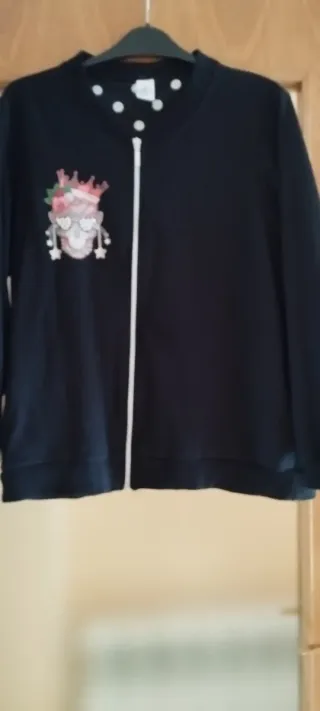 Sudadera Drama Queen Talla XL  Negra . Mujer