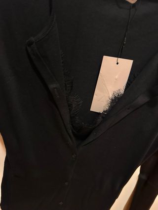 Cardigan y top lencero ZARA negro
