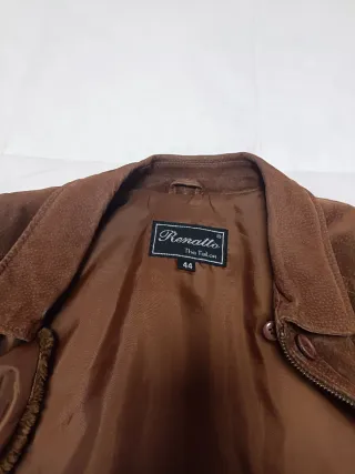 Chaquetón Piel Marrón Cuello Desmontable