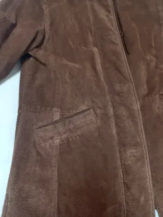 Chaquetón Piel Marrón Cuello Desmontable