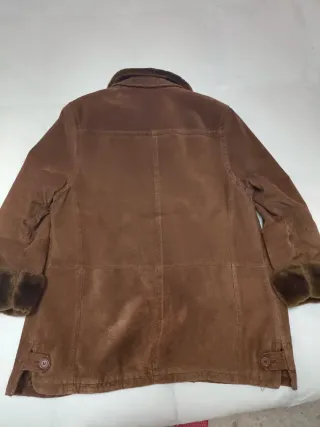 Chaquetón Piel Marrón Cuello Desmontable