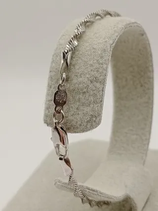 Bracciale vintage spina di pesce torchon argento