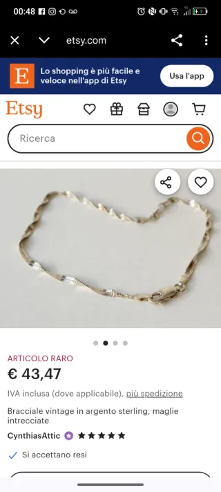 Bracciale vintage spina di pesce torchon argento