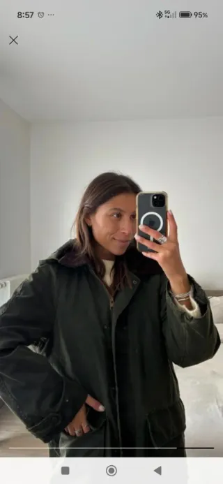 Trench encerado verde