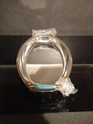 Vassoio vintage Chantall inox placcato oro