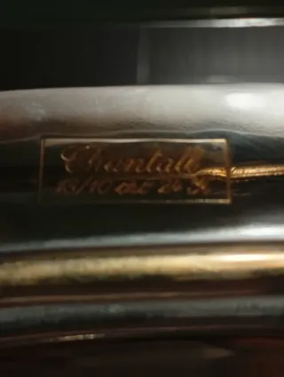 Vassoio vintage Chantall inox placcato oro