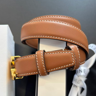 Cintura Celine Triomphe Marrone e Oro