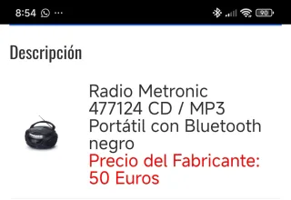 Radio CD Bluetooth Negra