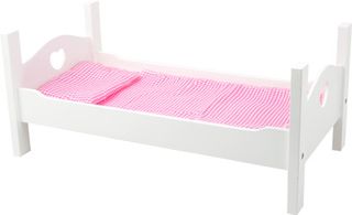 Letto per bambole in legno con biancheria da letto Small Foot