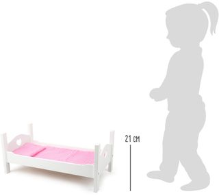 Letto per bambole in legno con biancheria da letto Small Foot