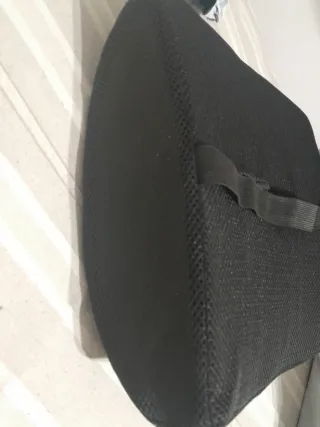 Cojín Lumbar Silla Escritorio Tela Negra