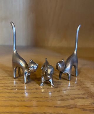 Set 2 Gatti e 1 Cane Acciaio Vintage