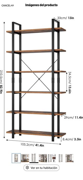 Estantería Metálica y Madera