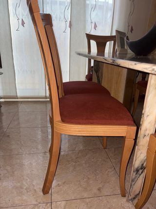 Mesa de comedor de mármol con 6 sillas