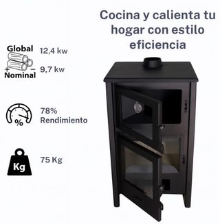 Estufa de Leña con Horno Quartz 12 Kw   MAD211024
