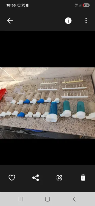 Lote de comederos y bebederos y nidos para aves