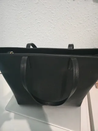 Bolso grande piel mujer Zara negro