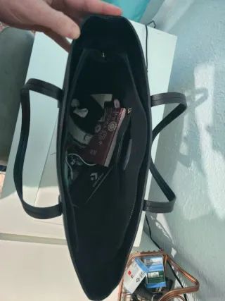 Bolso grande piel mujer Zara negro