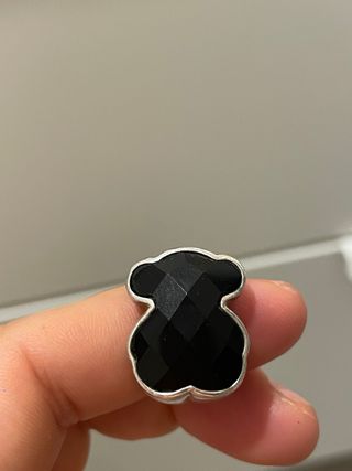 Anillo plata Tous Oso Negro Onix Talla 17/18