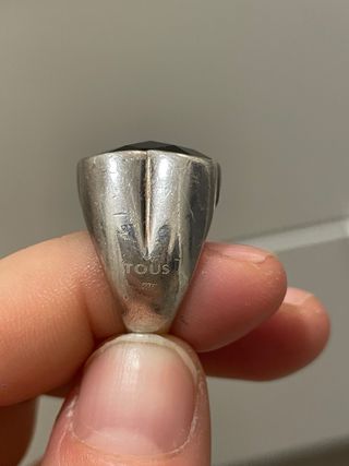 Anillo plata Tous Oso Negro Onix Talla 17/18