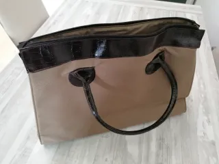 Bolso Maletín Beige y Marrón nuevo.