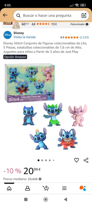 Set 5 Figuras Stitch Disney