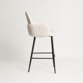 Due Sgabelli da Bar (111cm) Imbottiti, Bianchi