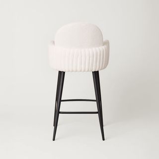 Due Sgabelli da Bar (111cm) Imbottiti, Bianchi